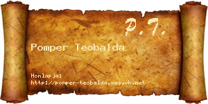 Pomper Teobalda névjegykártya